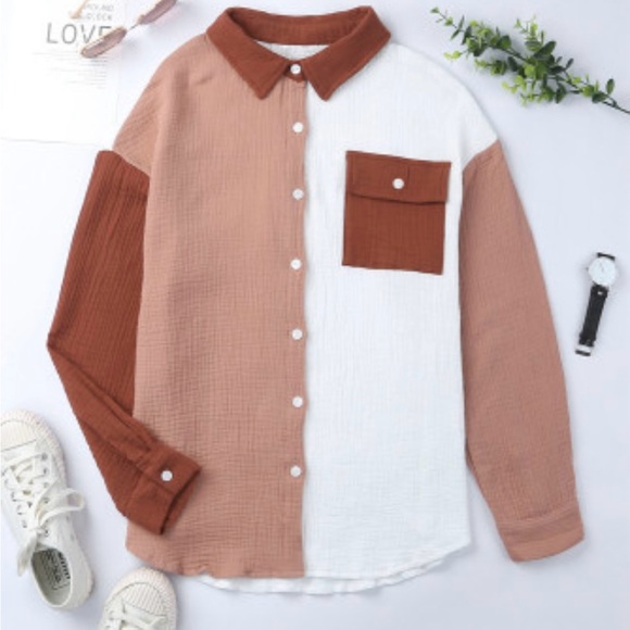 Maya color block long sleeve top - Picture 4 of 7